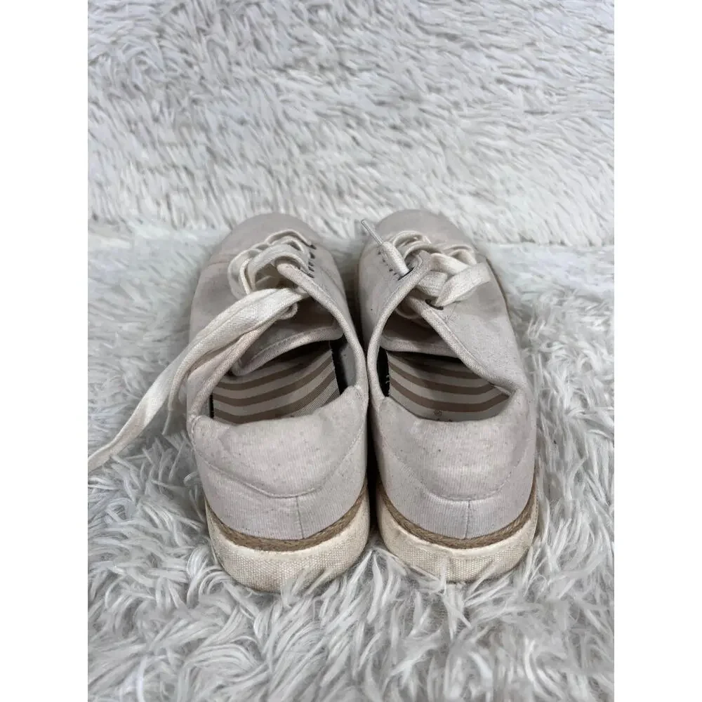 Vionic Shoes Womens Size 7 Off White Canvas Hattie Lace Up Espadrille Sneakers